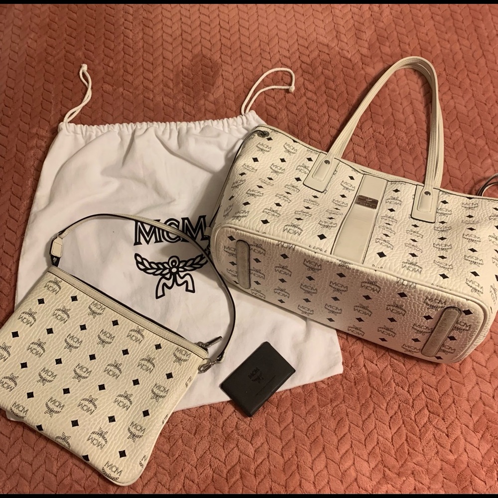 MCM Liz Reversible Visetos Tote Bag & pouch